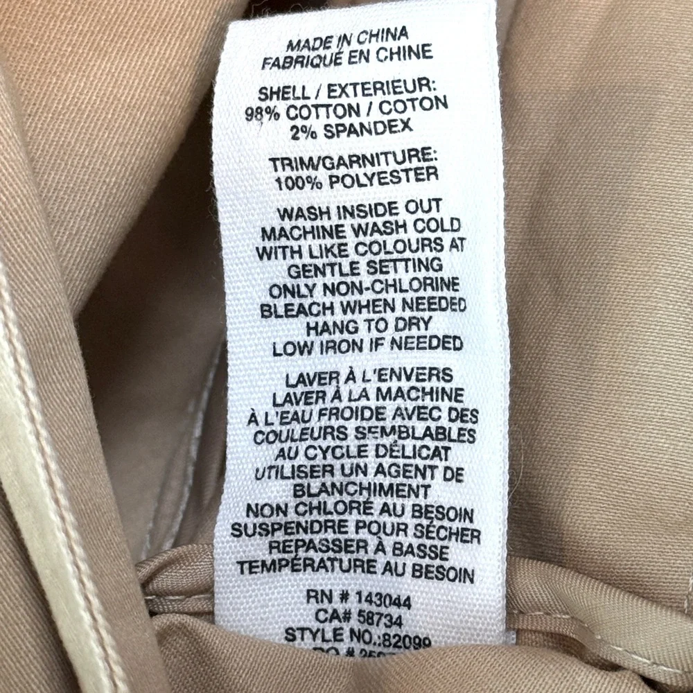 Avec Les Filles -women’s Tan trench coat belted double breast cotton blend SZ XS - Picture 7 of 9